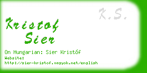 kristof sier business card
