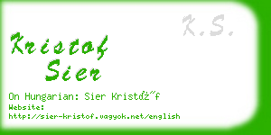 kristof sier business card
